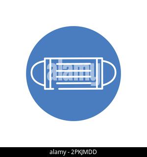 Icona della linea nera della maschera respiratoria. Sicurezza del viso. Elemento medico Illustrazione Vettoriale