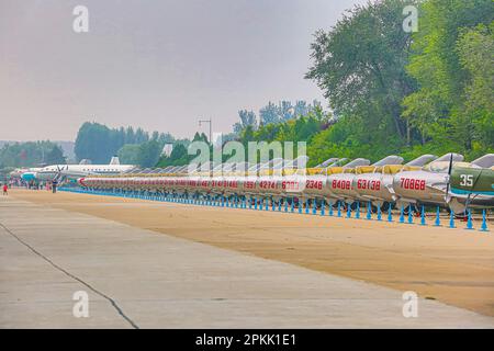 Aereo al Museo dell'aviazione militare della Cina, Pechino Foto Stock