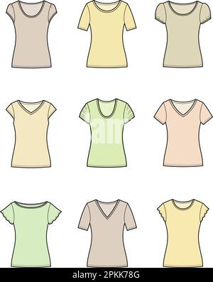 Top set donna. Illustrazione tecnica del vettore. Illustrazione Vettoriale