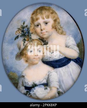 Ritratto di Two Sisters 1790/1800 di James Nixon Foto Stock