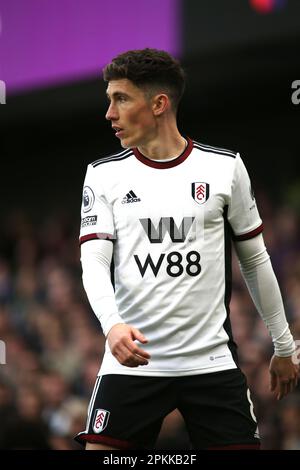 Londra, Regno Unito. 08th Apr, 2023. Harry Wilson di Fulham durante la partita della Premier League tra Fulham e West Ham United a Craven Cottage, Londra, Inghilterra il 8 aprile 2023. Foto di Pedro Soares. Solo per uso editoriale, licenza richiesta per uso commerciale. Non è utilizzabile nelle scommesse, nei giochi o nelle pubblicazioni di un singolo club/campionato/giocatore. Credit: UK Sports Pics Ltd/Alamy Live News Foto Stock