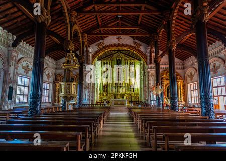 Interno della Missione di San Ignacio de Velasco, Missioni gesuite di Chiquitos, dipartimento di Santa Cruz, Bolivia, Sud America Foto Stock