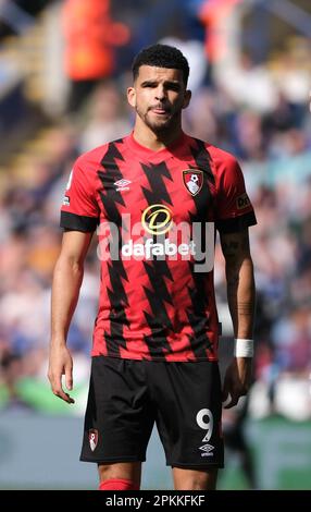 King Power Stadium, Leicester, Regno Unito. 8th Apr, 2023. Premier League Football, Leicester City contro AFC Bournemouth; Dominic Solanke di Bournemouth Credit: Action Plus Sports/Alamy Live News Foto Stock