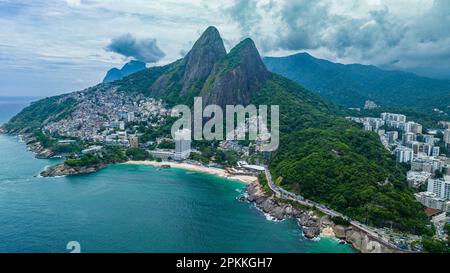 Antenna di Two Brothers Peak, Rio de Janeiro, Brasile, Sud America Foto Stock