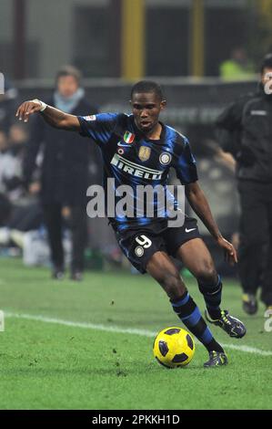 Milano, Italia, 15/01/2011 : Samuel Eto’o durante la partita Inter Bologna Foto Stock