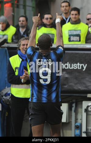 Milano, Italia, 06/03/2011 : Samuel Eto’o durante la partita Inter Genoa Foto Stock