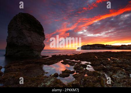 Sunset, Freshwater Bay, Isola di Wight, Inghilterra, Regno Unito, Europa Foto Stock