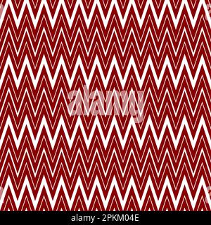 Schema a zig-zag. Motivo classico senza cuciture in rosso e bianco. Foto Stock