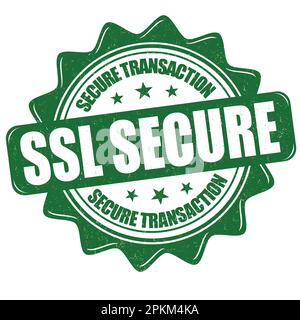 SSL Secure transaction grunge rubber stamp su sfondo bianco, illustrazione vettoriale Illustrazione Vettoriale