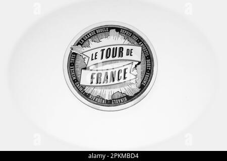 Le Tour de France montagne russe commemorative in bianco e nero Foto Stock