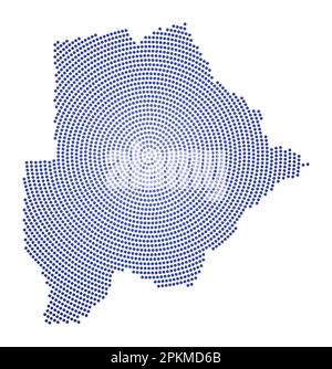 Mappa punteggiata del Botswana. Forma in stile digitale del Botswana. Icona tecnologica del paese con punti graduati. Affascinante illustrazione vettoriale. Illustrazione Vettoriale