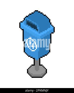 Il cestino di 8 bit può essere pixelato Illustrazione Vettoriale