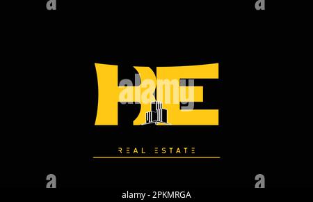 Lettere del bene immobile iniziali Monogramma logo KE , EK Illustrazione Vettoriale