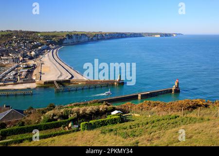 Vista panoramica su Fecamp (Senna Marittima) in Normandia, Francia Foto Stock