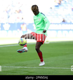 Sabadell, Barcellona, Spagna. 8th Apr, 2023. Barcellona Spagna 08.04.2023 Nico Williams (Athletic Club) controlla la palla durante la Liga Santander tra Espanyol e Athletic Club allo stadio RCDE il 08 aprile 2023 a Barcellona. (Credit Image: © Xavi Urgeles/ZUMA Press Wire) SOLO PER USO EDITORIALE! Non per USO commerciale! Credit: ZUMA Press, Inc./Alamy Live News Foto Stock