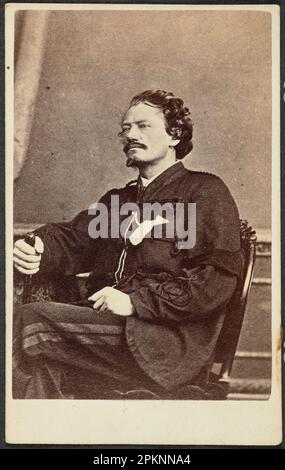 Ritratto del maggiore Gustavus von Tempsky, ucciso durante le Guerre Maori Land in Nuova Zelanda nel 1866. Foto Stock