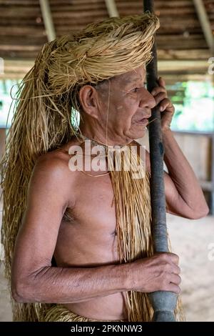 Gli Yagua sono un popolo indigeno del Perù nord-orientale Foto Stock