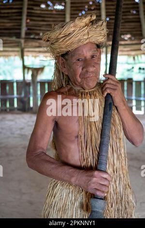 Gli Yagua sono un popolo indigeno del Perù nord-orientale Foto Stock