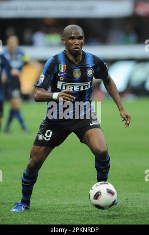 Milano, Italia, 09/04/2011 : Samuel Eto’o durante la partita Inter Chievo Foto Stock