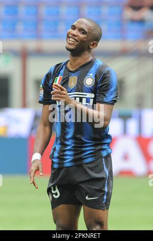 Milano, Italia, 23/04/2011 : Samuel Eto’o durante la partita Inter Lazio Foto Stock