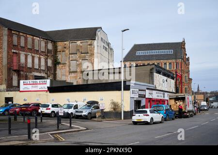 L'estremità orientale di Glasgow fuori dalla strada di Londra, vicino a Barras, Scozia centrale, Regno Unito Foto Stock