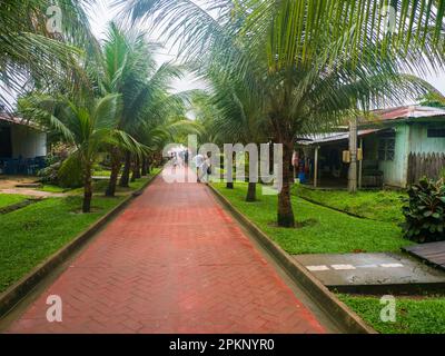 Puerto Narino, Colombia - Dic,2021: Strada a Puerto Nariño - il secondo comune del dipartimento delle Amazzoni della Colombia, situato sulla riva del Foto Stock