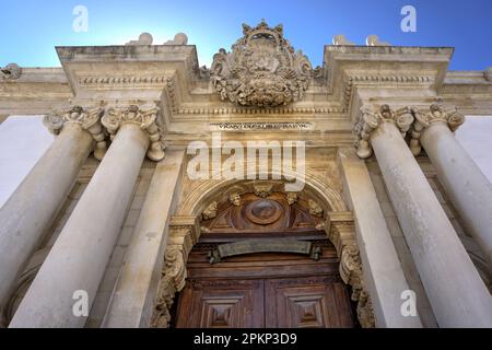 Coimbra, Portogallo - 15 agosto 2022: Primo piano della biblioteca Joanina Università di Comibra Foto Stock