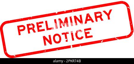 Grunge rosso preinformazione scritta parola quadrata guarnizione in gomma timbro su sfondo bianco Illustrazione Vettoriale