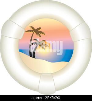 Dalla nave - destinazione di vacanza Illustrazione Vettoriale