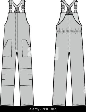 Tuta da lavoro uomo. CAD moda. Illustrazione Vettoriale