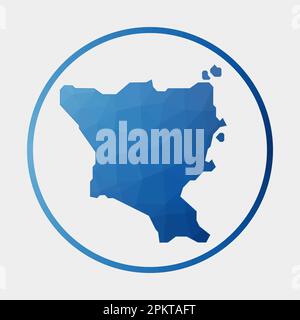 Green Island, icona di Taiwan. Mappa poligonale nell'anello sfumato. Rotonda bassa Poly Green Island, cartello Taiwan. Illustrazione vettoriale. Illustrazione Vettoriale