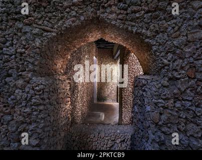 Caratteristiche architettoniche nel villaggio di Shela Foto Stock