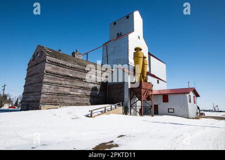 Elevatore di grano a Moosomin, Saskatchewan, Canada Foto Stock