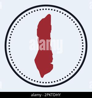 Francobollo rotondo Grand Turk Island. Logo rotondo con mappa e titolo. Distintivo elegante minimal Grand Turk Island con mappa. Illustrazione vettoriale. Illustrazione Vettoriale