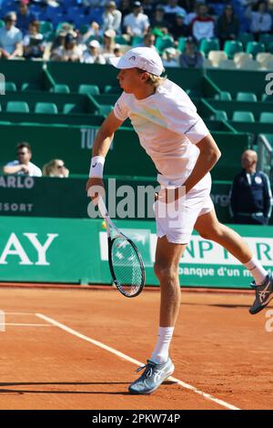 Monaco, Monaco. 09th Apr, 2023. MONACO, Monte Carlo Tennis Masters su 9. Aprile 2023; Emil Ruusuvuori di Finlandia vs Jan-Lennard Struff di Germania durante le Qualifiche sulla corte Rainier III, 2023 Monte-Carlo Mastern, foto: Emil Ruusuvuori, immagine fee reasid, copyright immagini Thierry CARPICO/ATP. (CARPICO Thierry/ATP/SPP) Credit: SPP Sport Press Photo. /Alamy Live News Foto Stock