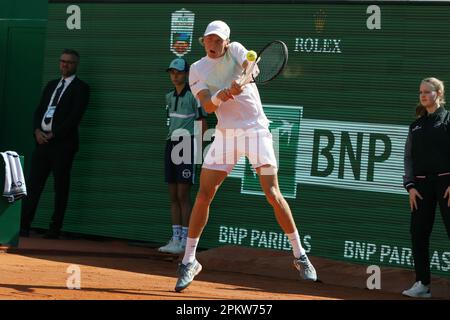 Monaco, Monaco. 09th Apr, 2023. MONACO, Monte Carlo Tennis Masters su 9. Aprile 2023; Emil Ruusuvuori di Finlandia vs Jan-Lennard Struff di Germania durante le Qualifiche sulla corte Rainier III, 2023 Monte-Carlo Mastern, foto: Emil Ruusuvuori, immagine fee reasid, copyright immagini Thierry CARPICO/ATP. (CARPICO Thierry/ATP/SPP) Credit: SPP Sport Press Photo. /Alamy Live News Foto Stock