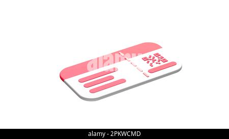 Preparativi per un viaggio felice via. Aereo, biglietto, bagaglio, passaporto, ecc. 3D rendering Foto Stock