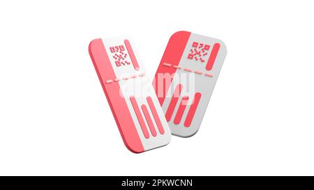 Preparativi per un viaggio felice via. Aereo, biglietto, bagaglio, passaporto, ecc. 3D rendering Foto Stock