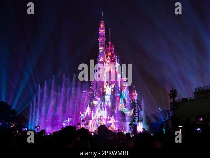 Disneyland Hong Kong riapre come la pandemia di Covid 19 si allenta nel 2023, Hong Kong, Cina. Foto Stock