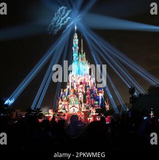 Disneyland Hong Kong riapre come la pandemia di Covid 19 si allenta nel 2023, Hong Kong, Cina. Foto Stock