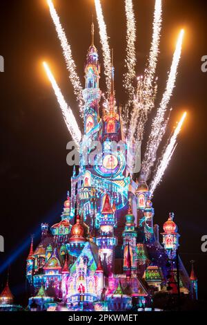 Disneyland Hong Kong riapre come la pandemia di Covid 19 si allenta nel 2023, Hong Kong, Cina. Foto Stock