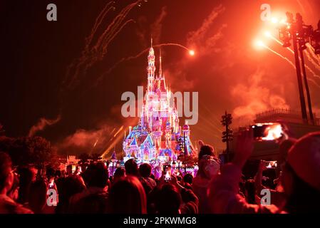 Disneyland Hong Kong riapre come la pandemia di Covid 19 si allenta nel 2023, Hong Kong, Cina. Foto Stock