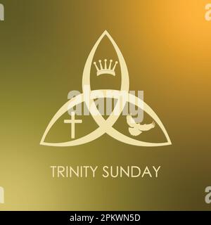 Domenica della Trinità con simbolo religioso della trinità, illustrazione vettoriale di sfondo moderna per Poster, card e banner Illustrazione Vettoriale