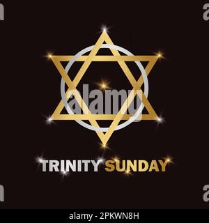 Trinity Sunday, simbolo religioso trinity, illustrazione vettoriale di sfondo moderna per Poster, card e banner Illustrazione Vettoriale