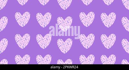 Cheetah leopardo animale pelle cuore senza cuciture modello Illustrazione Vettoriale