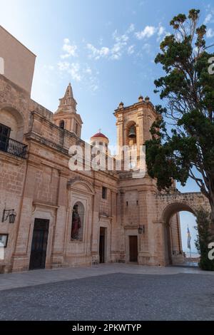 Chiesa parrocchiale della Natività della Vergine Maria a Mellieha, Malta Foto Stock