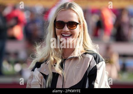 Vanessa Fraser al Meeting del liceo Arcadia Invitational, sabato 8 aprile 2023, ad Arcadia, calib. Foto Stock