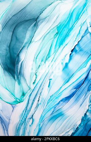 Astratto alcool inchiostro arte disegno onde di sfondo Foto Stock