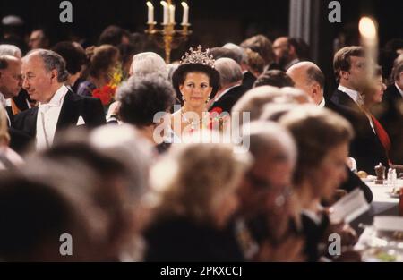 LA REGINA SVEDESE SILVIA al Nobel Banquete nel municipio di Stoccolma 1995 Foto Stock