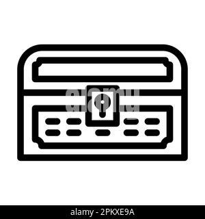 Treasure Chest Vector Thick Line icona per uso personale e commerciale. Foto Stock